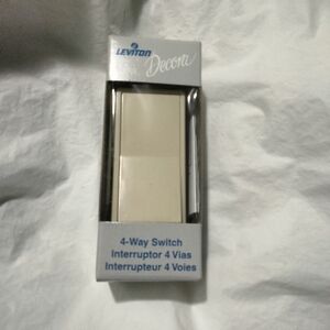 (5) Leviton Decora 111-05604-2IS 4-Way Grounding Quiet Rocker Switch